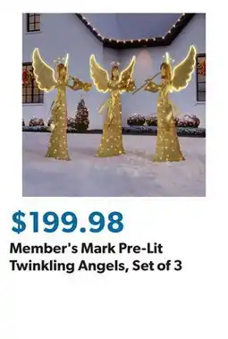 Sam's Club Member's Mark Pre-Lit Twinkling Angels, Set of 3 offer