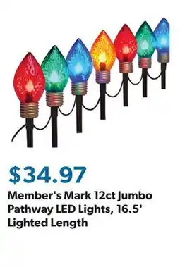 Sam's Club Member's Mark 12ct Jumbo Pathway LED Lights, 16.5' Lighted Length offer