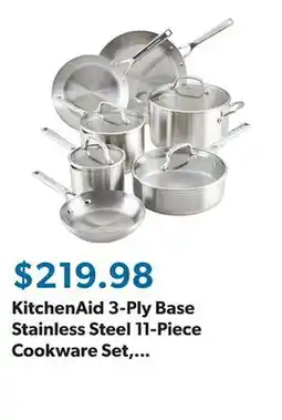 Sam's Club KitchenAid 3-Ply Base Stainless Steel 11-Piece Cookware Set, Brushed Stainless Steel offer
