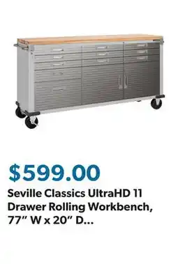 Sam's Club Seville Classics UltraHD 11 Drawer Rolling Workbench, 77 W x 20 D x 37.5 H offer