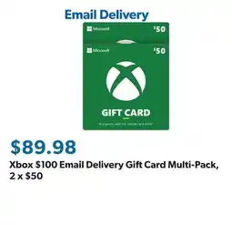 Sam's Club Xbox $100 Email Delivery Gift Card Multi-Pack, 2 x $50 offer