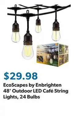 Sam's Club EcoScapes by Enbrighten 48' Outdoor LED Café String Lights, 24 Bulbs offer