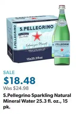 Sam's Club S.Pellegrino Sparkling Natural Mineral Water 25.3 fl. oz., 15 pk offer