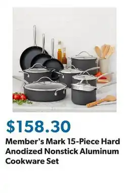 Sam's Club Member's Mark 15-Piece Hard Anodized Nonstick Aluminum Cookware Set offer