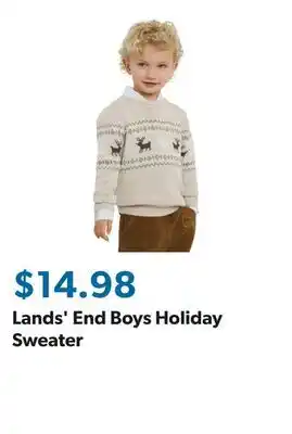 Sam's Club Lands' End Boys Holiday Sweater offer