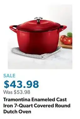 Sam's Club Tramontina Enameled Cast Iron 7-Quart Covered Round Dutch Oven offer