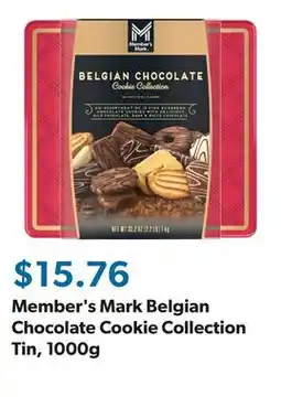 Sam's Club Member's Mark Belgian Chocolate Cookie Collection Tin, 1000g offer