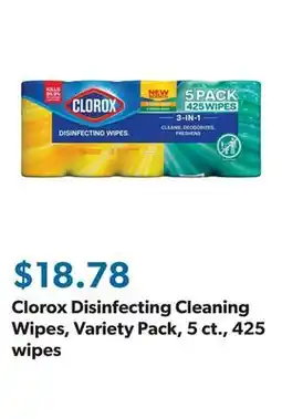 Sam's Club Clorox Disinfecting Cleaning Wipes, Variety Pack, 5 ct., 425 wipes offer