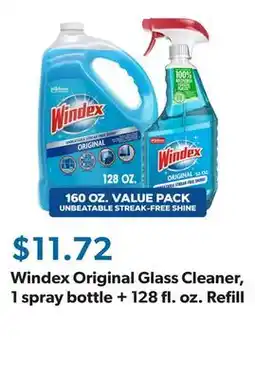 Sam's Club Windex Original Glass Cleaner, 1 spray bottle + 128 fl. oz. Refill offer