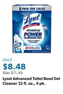 Sam's Club Lysol Advanced Toilet Bowl Gel Cleaner 32 fl. oz., 4 pk offer