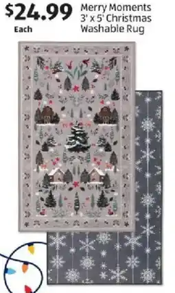 Aldi Merry Moments 3' x 5' Christmas Washable Rug offer