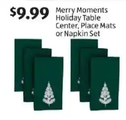 Aldi Merry Moments Holiday Table Center, Place Mats or Napkin Set offer