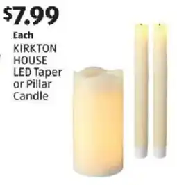 Aldi Kirkton house led taper or pillar candle offer