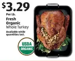 Aldi Fresh Organic Whole Turkey offer