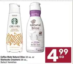 Albertsons Coffee Mate Natural Bliss or Starbucks Creamers offer