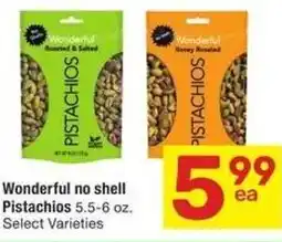Albertsons Wonderful no shell Pistachios offer