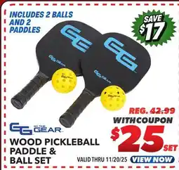 Big 5 Go Time Gear Wood Pickleball Paddle and Ball Set offer