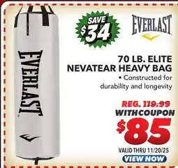 Big 5 Everlast Elite Nevatear Heavy Bag 70 lbs offer