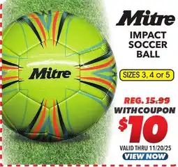 Big 5 Mitre Impact Elite Soccer Ball offer