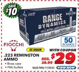 Big 5 Fiocchi Shooting Dynamics .223 Remington Ammunition offer