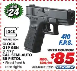 Big 5 Umarex Glock G19 Gen 3 .177 Caliber Semi-Auto BB Pistol offer