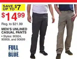 Dunham's Sports FULL BLUE MEN'S UNLINED CASUAL PANTS offer