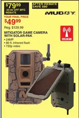 Dunham's Sports MUDDY MITIGATOR GAME CAMERA WITH SOLAR-PAK offer
