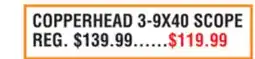Dunham's Sports COPPERHEAD 3-9X40 SCOPE offer