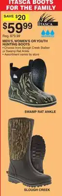 Dunham's Sports ITASCA MEN'S, WOMEN'S OR YOUTH HUNTING BOOTS offer