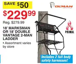 Dunham's Sports 18' MARKSMAN OR 18' DOUBLE VANTAGE 2-MAN LADDER offer