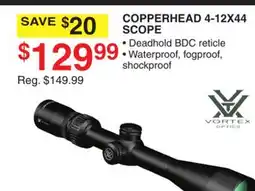 Dunham's Sports VORTEX COPPERHEAD 4-12X44 SCOPE offer