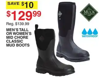 Dunham's Sports MUCK MEN'S TALL OR WOMEN'S MID CHORE CLASSIC MUD BOOTS offer