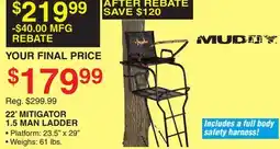 Dunham's Sports MUDDY 22' MITIGATOR 1.5 MAN LADDER offer