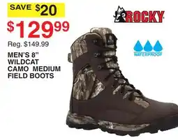 Dunham's Sports ROCKY MEN'S 8 WILDCAT CAMO MEDIUM FIELD BOOTS offer
