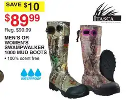 Dunham's Sports ITASCA MEN'S OR WOMEN'S SWAMPWALKER 1000 MUD BOOTS offer