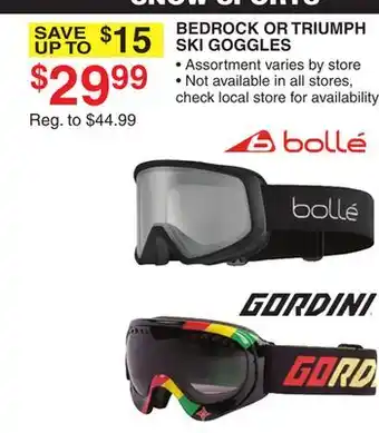 Dunham's Sports BOLLE BEDROCK OR TRIUMPH SKI GOGGLES offer