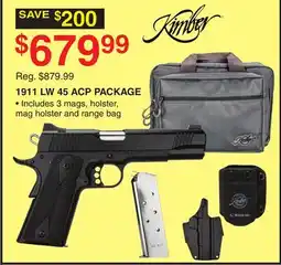 Dunham's Sports KIMBER 1911 LW 45 ACP PACKAGE offer