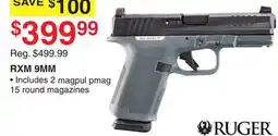 Dunham's Sports RUGER RXM 9MM 15 offer
