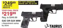 Dunham's Sports TAURUS G3C OR G2X 9MM offer