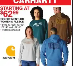 Dunham's Sports CARHARTT MEN'S OR WOMEN'S FLEECE offer