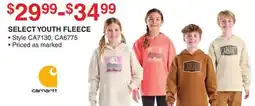 Dunham's Sports CARHARTT SELECT YOUTH FLEECE offer