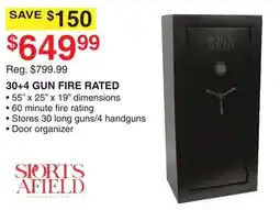 Dunham's Sports SPORTS AFIELD 30+4 GUN FIRE RATED offer
