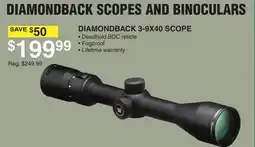 Dunham's Sports DIAMONDBACK SCOPES AND BINOCULARS offer