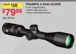 Dunham's Sports TRIUMPH 3-9X40 SCOPE offer