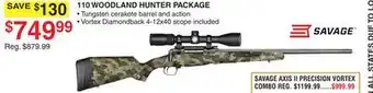 Dunham's Sports SAVAGE 110 WOODLAND HUNTER PACKAGE offer