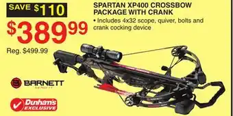 Dunham's Sports SPARTAN XP400 CROSSBOW PACKAGE WITH CRANK offer