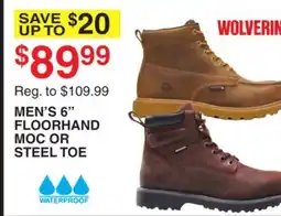 Dunham's Sports WOLVERINE MEN'S 6 FLOORHAND MOC OR STEEL TOE WORK BOOTS offer