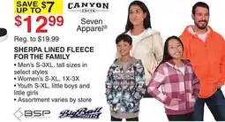 Dunham's Sports CANYON CREEK SHERPA LINED FLEECE FOR THE FAMILY offer
