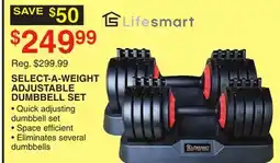 Dunham's Sports LIFESMART SELECT-A-WEIGHT ADJUSTABLE DUMBBELL SET offer