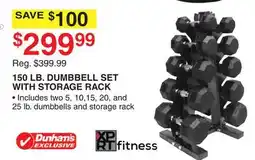 Dunham's Sports XPRT FITNESS 150 LB. DUMBBELL SET WITH STORAGE RACK offer